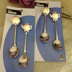 Set of 4 Decorative Tea Spoons